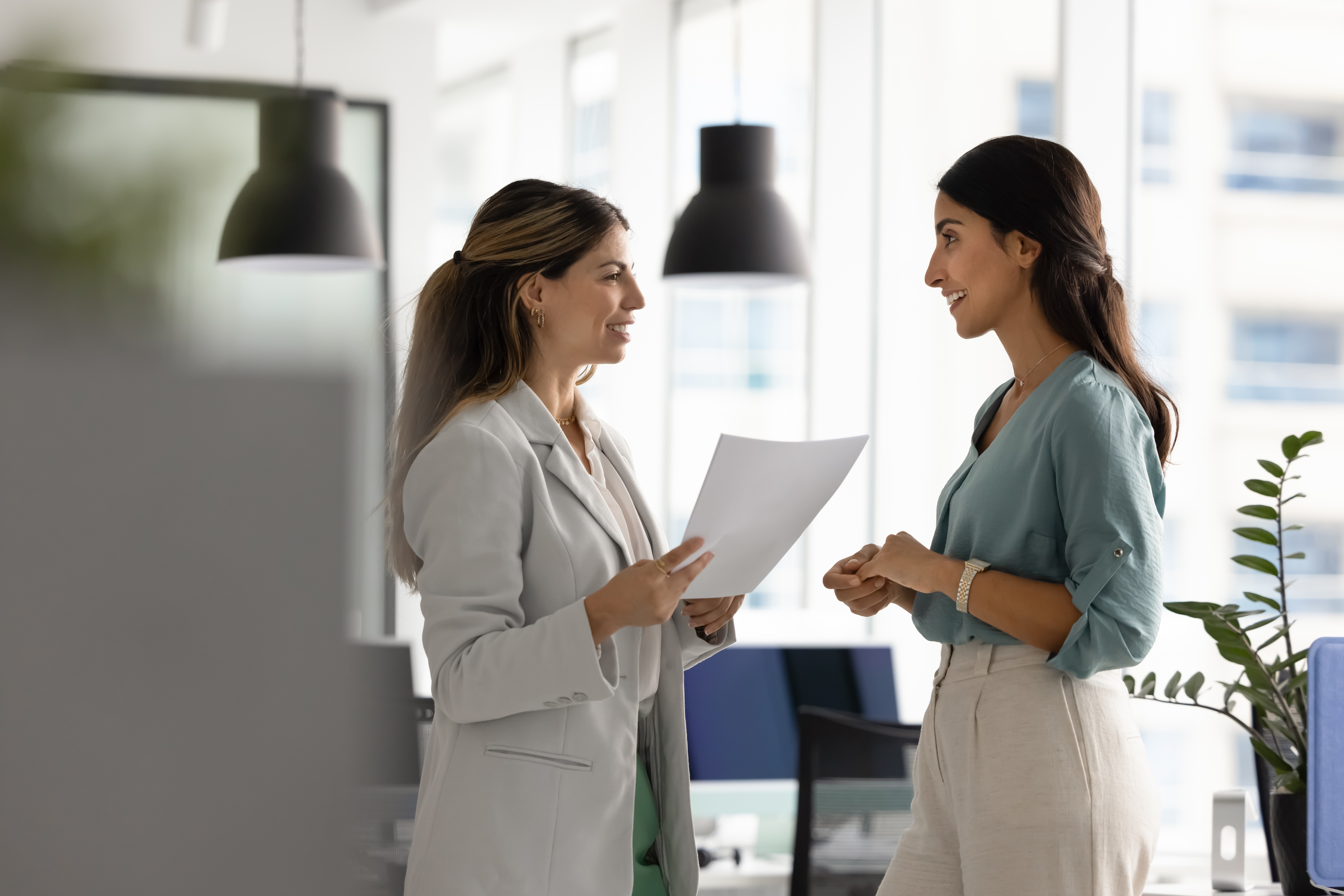 Sales representative engaging with a client